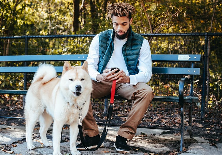 man with dog